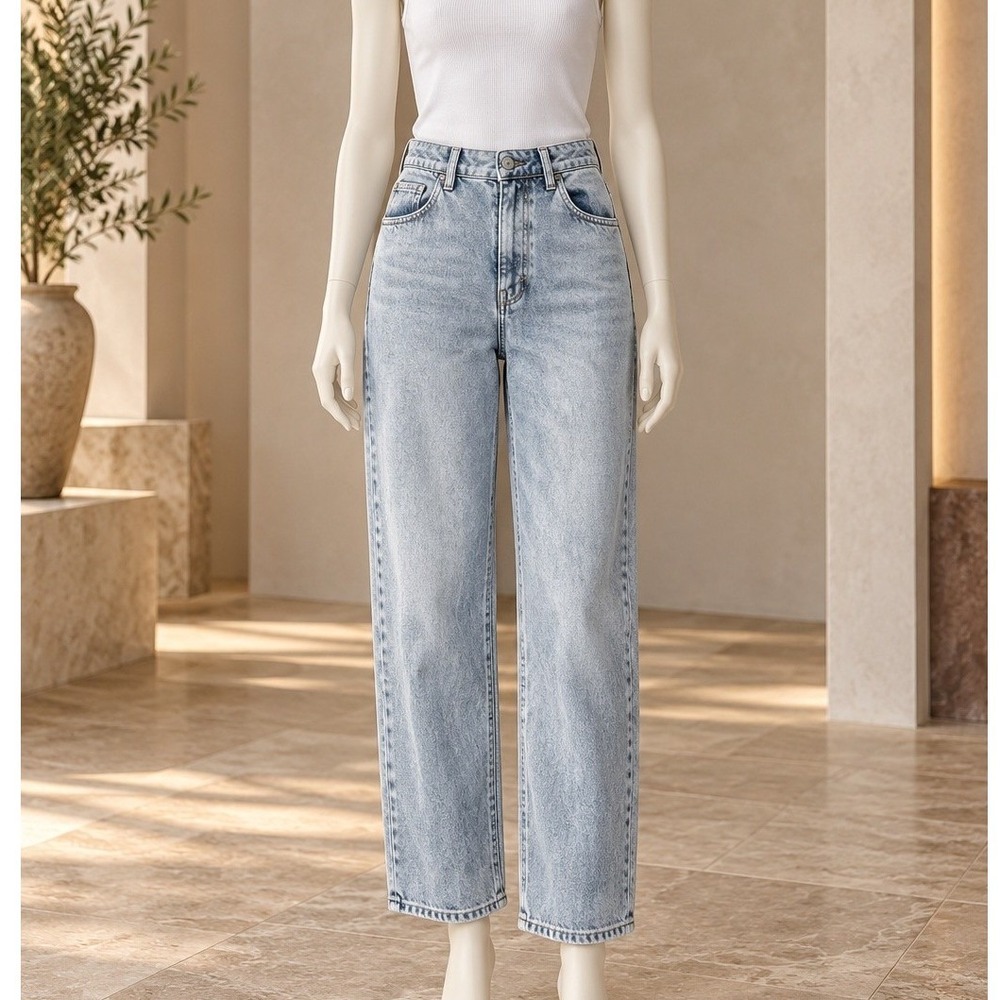 Lee Womens Jeans Straight Leg Light Wash Button Fly Size 25 Medium